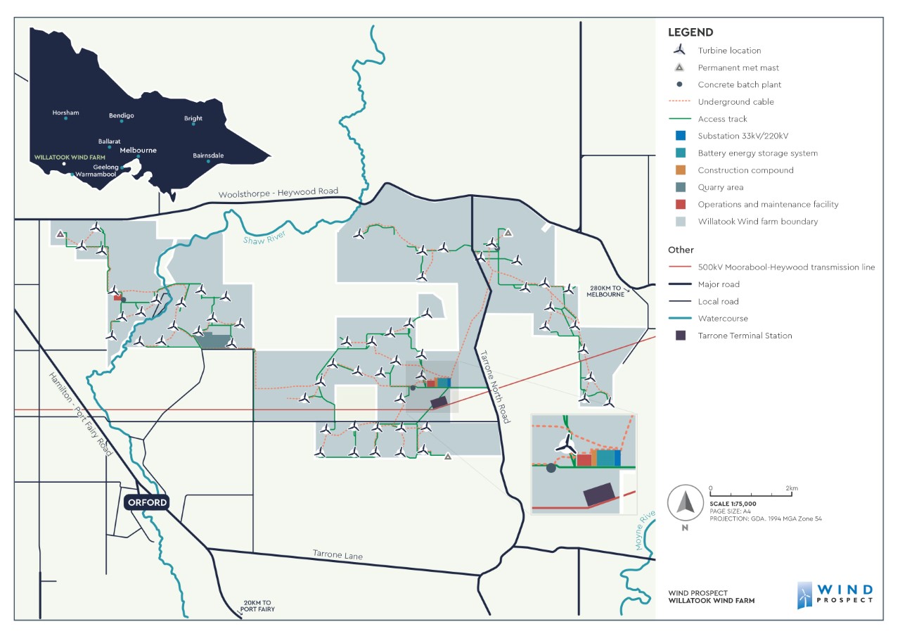 Willatook Windfarm Map - March 2022